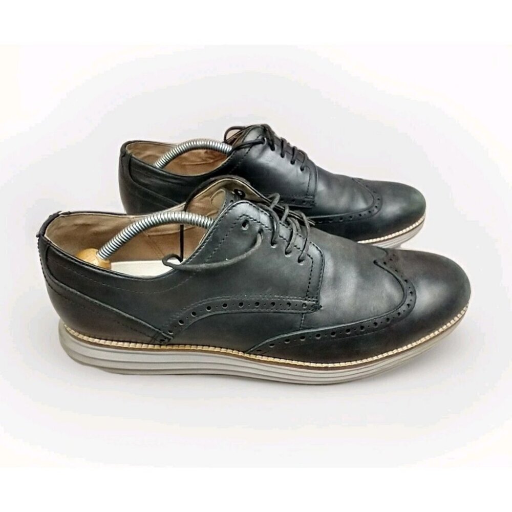 Cole Haan Mens Original Grand Oxfords Shoes Black Leather‎ Wingtip 11.5M